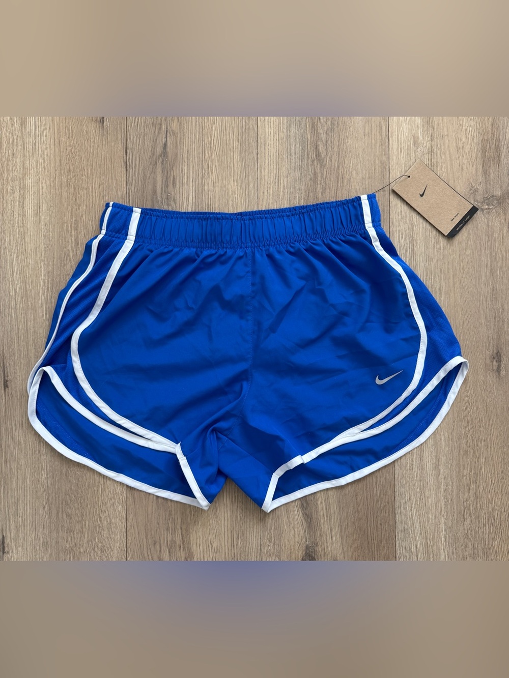 Nike Womans Dri-Fit Tempo Running Lined Shorts 848196-010 Blue Medium NWT